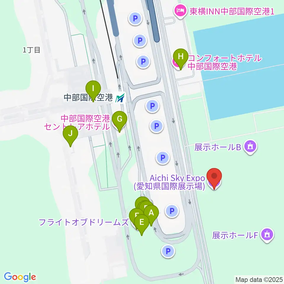 Aichi Sky Expo周辺のファミレス・ファーストフード一覧地図