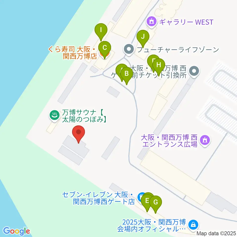 EXPOアリーナ Matsuri周辺のファミレス・ファーストフード一覧地図