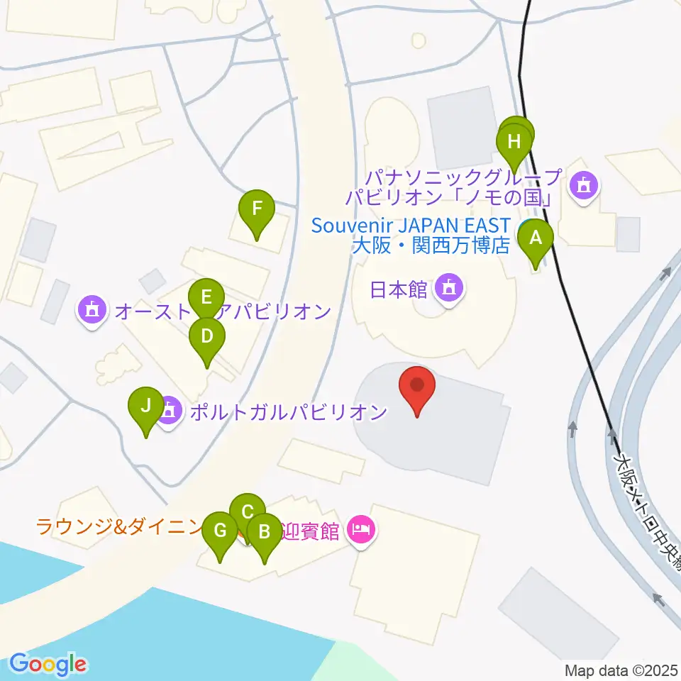 EXPOホール シャインハット周辺のファミレス・ファーストフード一覧地図