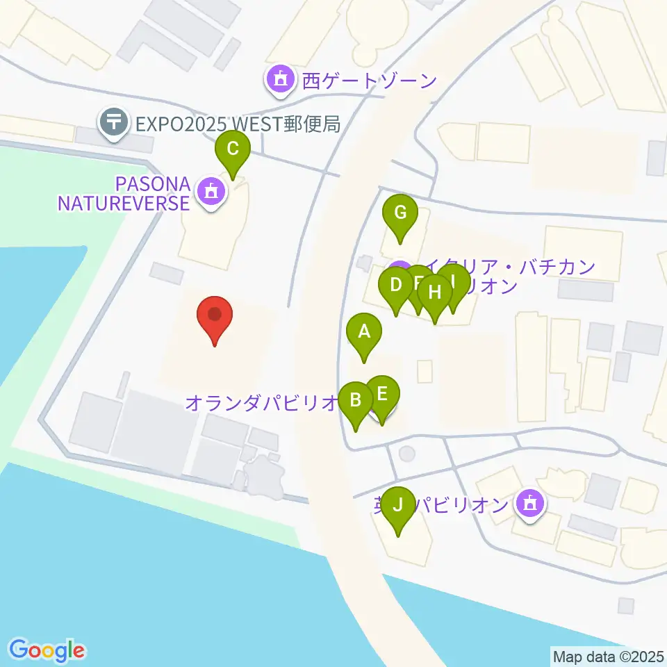 EXPOメッセ WASSE周辺のファミレス・ファーストフード一覧地図
