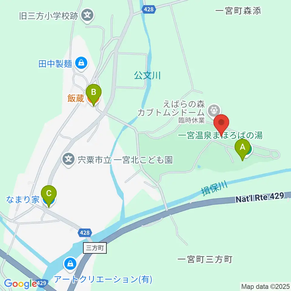 宍粟市歴史資料館周辺のファミレス・ファーストフード一覧地図