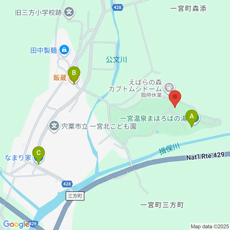 宍粟市歴史資料館周辺のファミレス・ファーストフード一覧地図