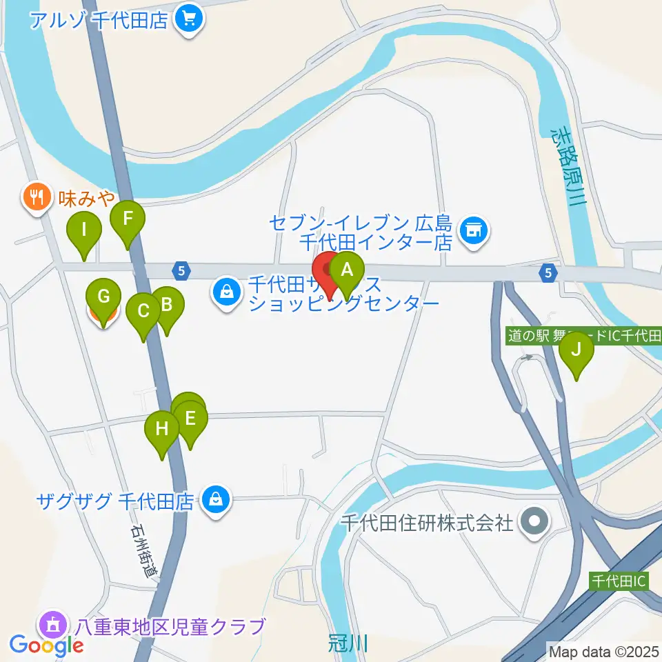 芸北民俗芸能保存伝承館周辺のファミレス・ファーストフード一覧地図