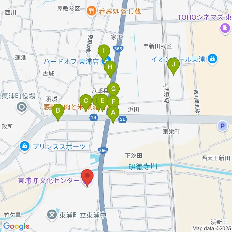 メモリーとんがったスタイル文化センター周辺のファミレス・ファーストフード一覧地図