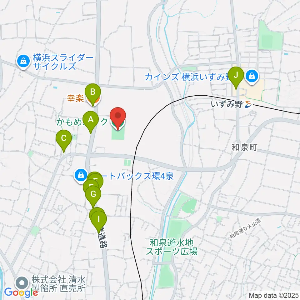 かもめパーク周辺のファミレス・ファーストフード一覧地図