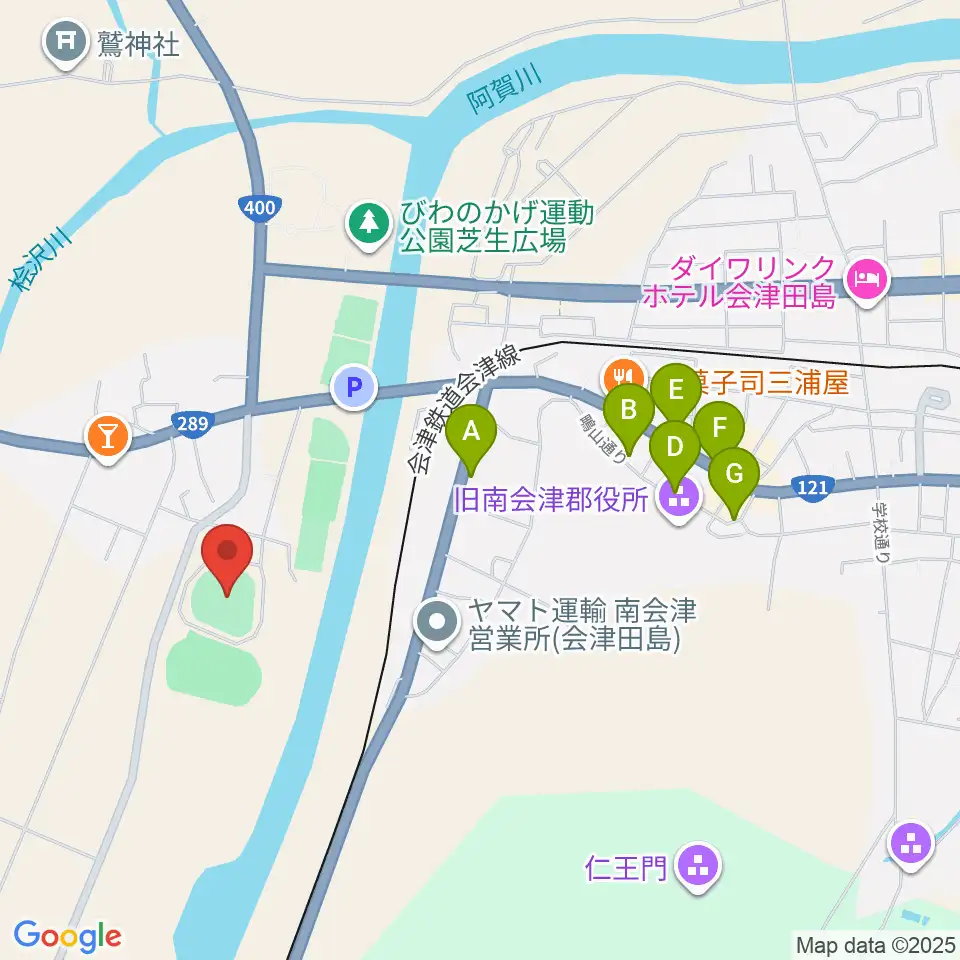びわのかげ運動公園野球場周辺のファミレス・ファーストフード一覧地図