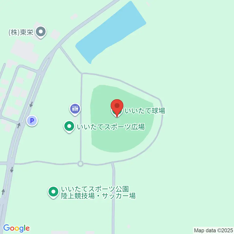 いいたて球場周辺のファミレス・ファーストフード一覧地図
