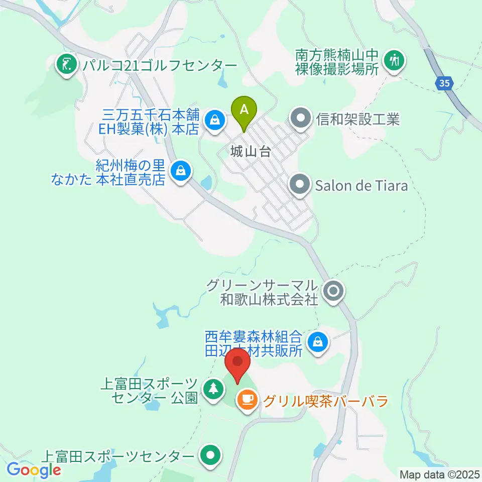 上富田スポーツセンター野球場周辺のファミレス・ファーストフード一覧地図
