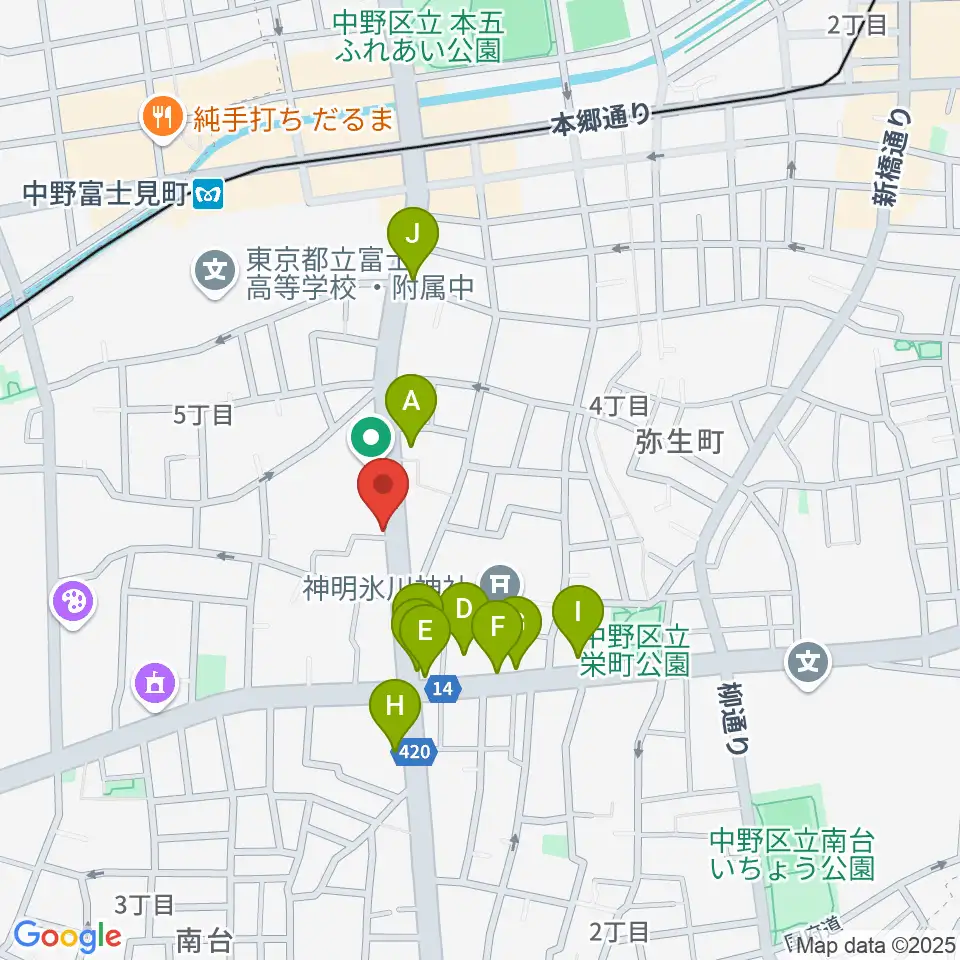 Studio Move 705周辺のファミレス・ファーストフード一覧地図