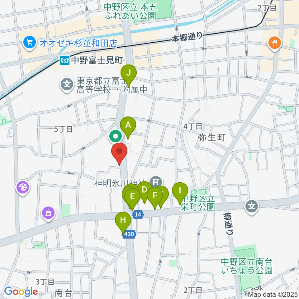 Studio Move 705周辺のファミレス・ファーストフード一覧地図