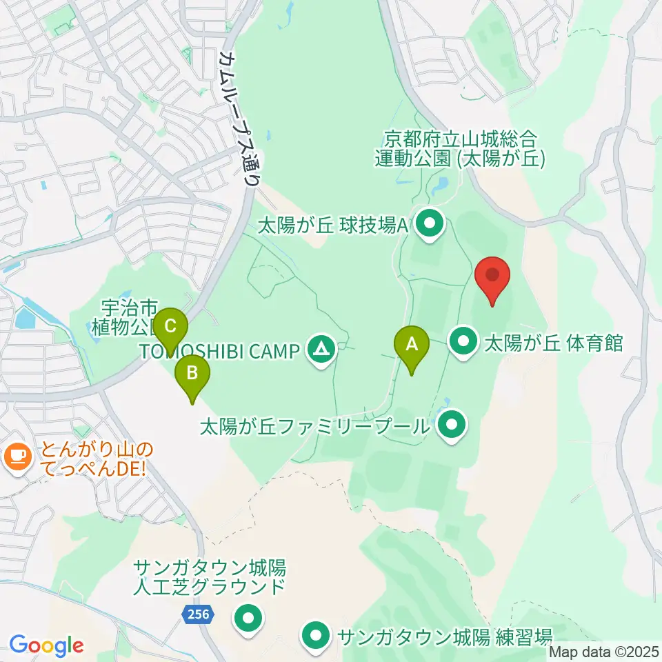 太陽が丘陸上競技場周辺のファミレス・ファーストフード一覧地図