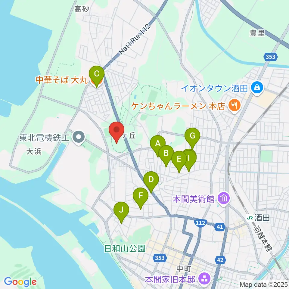 DENKI TEKKOフィールド周辺のファミレス・ファーストフード一覧地図