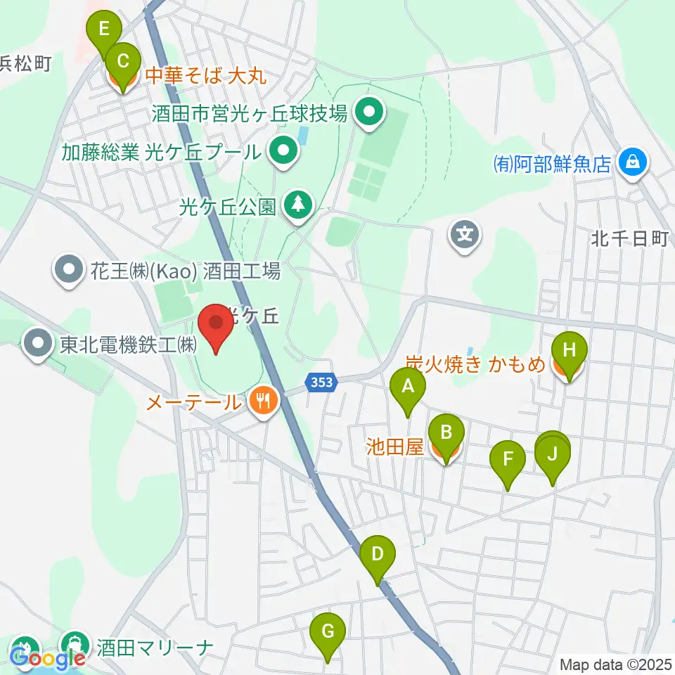 DENKI TEKKOフィールド周辺のファミレス・ファーストフード一覧地図