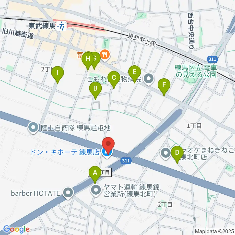 IKUSA ARENA周辺のファミレス・ファーストフード一覧地図