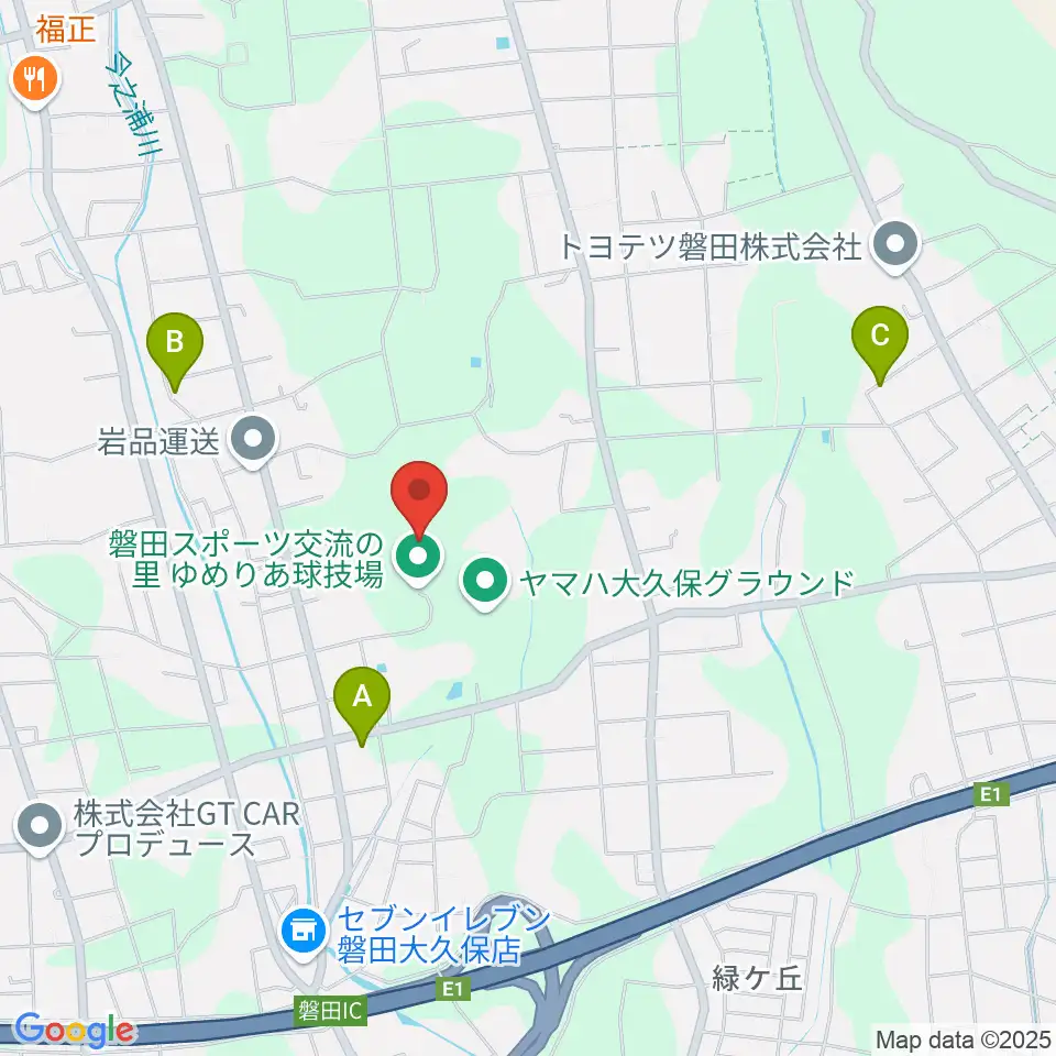 磐田スポーツ交流の里ゆめりあサッカー場周辺のファミレス・ファーストフード一覧地図