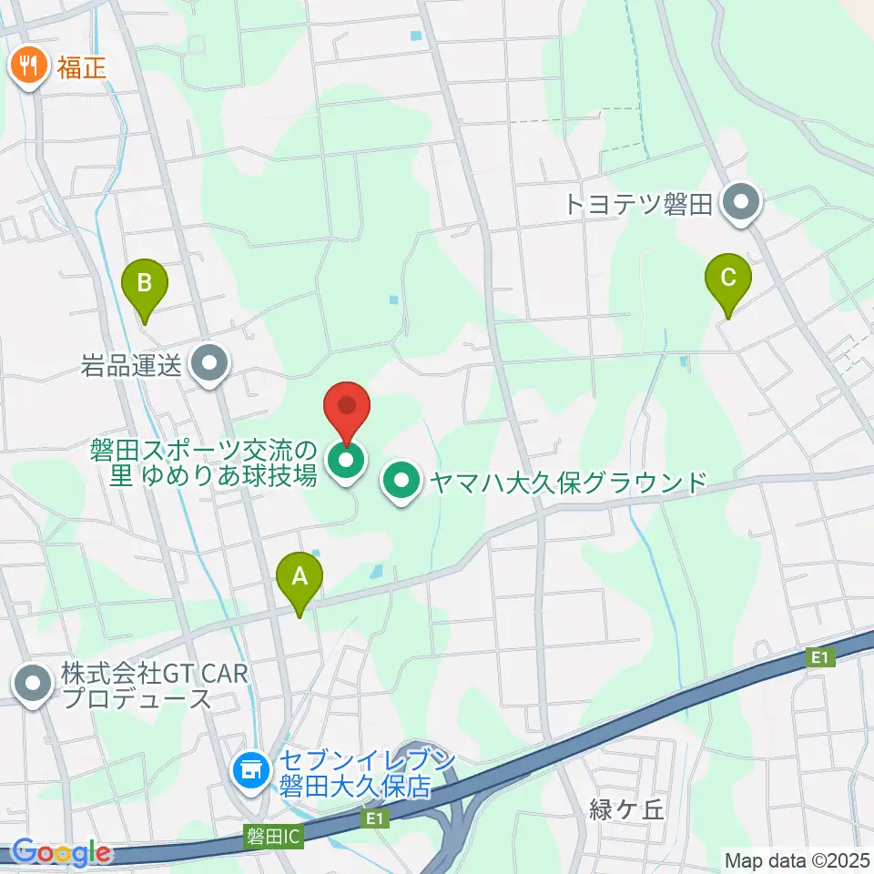 磐田スポーツ交流の里ゆめりあサッカー場周辺のファミレス・ファーストフード一覧地図