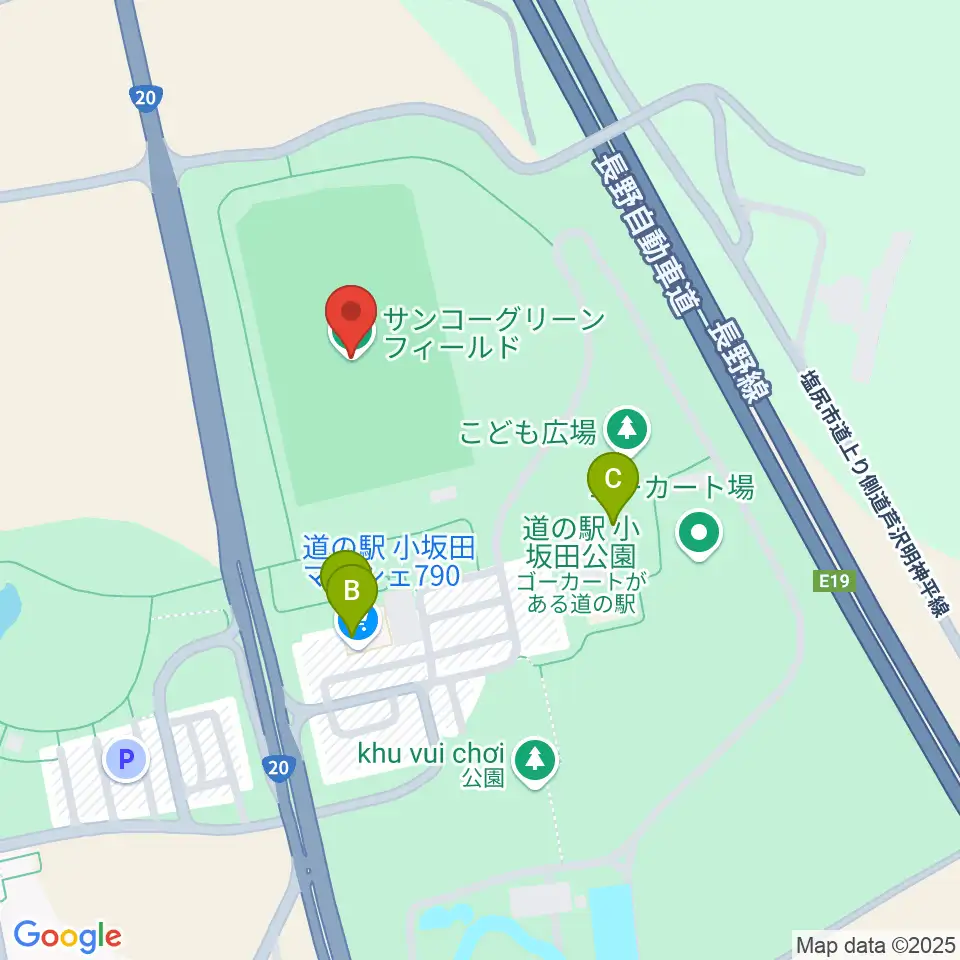 サンコーグリーンフィールド周辺のファミレス・ファーストフード一覧地図