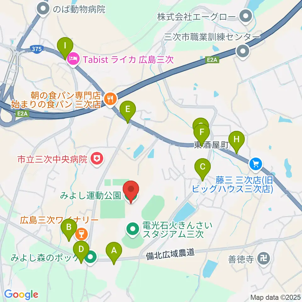 みよし運動公園運動広場周辺のファミレス・ファーストフード一覧地図