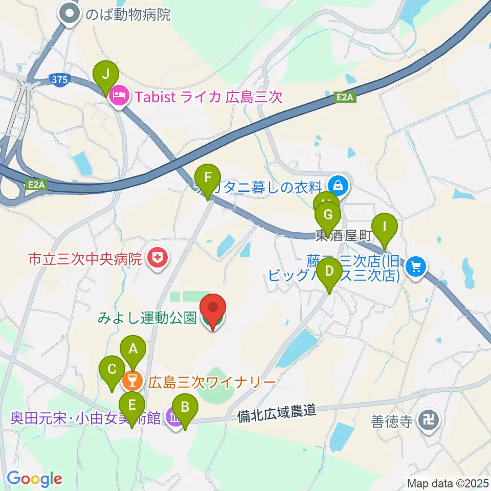 みよし運動公園運動広場周辺のファミレス・ファーストフード一覧地図