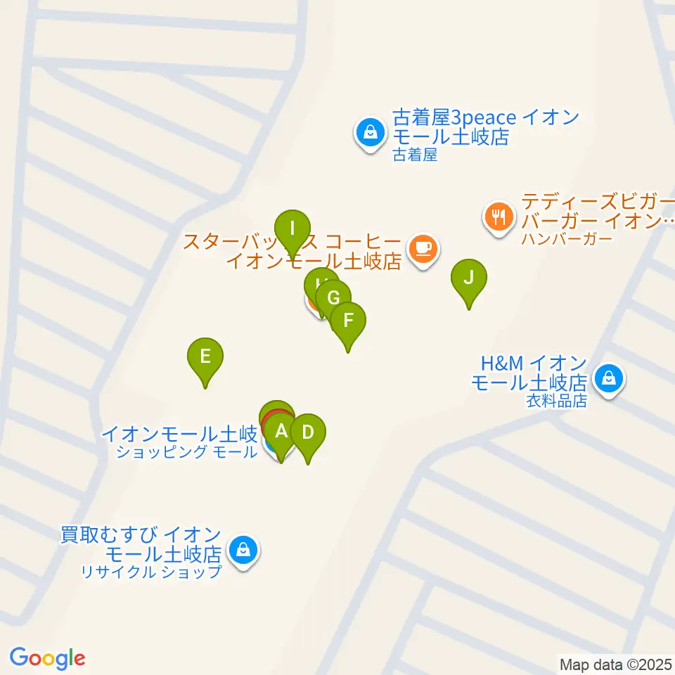 イオンシネマ土岐周辺のファミレス・ファーストフード一覧地図