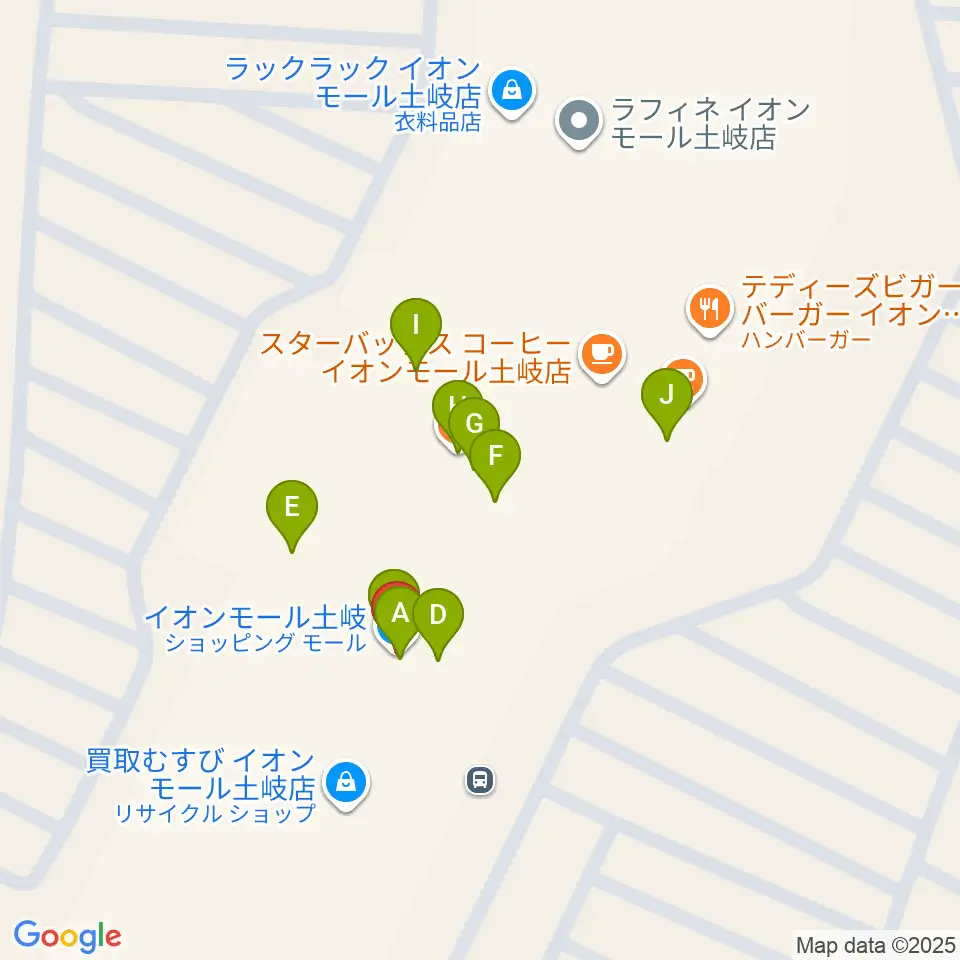 イオンシネマ土岐周辺のファミレス・ファーストフード一覧地図