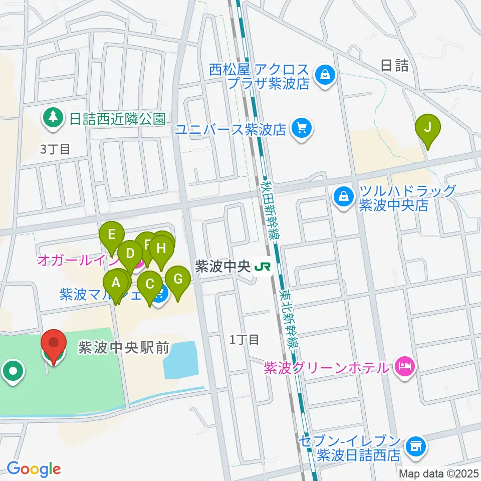 岩手県フットボールセンター周辺のファミレス・ファーストフード一覧地図