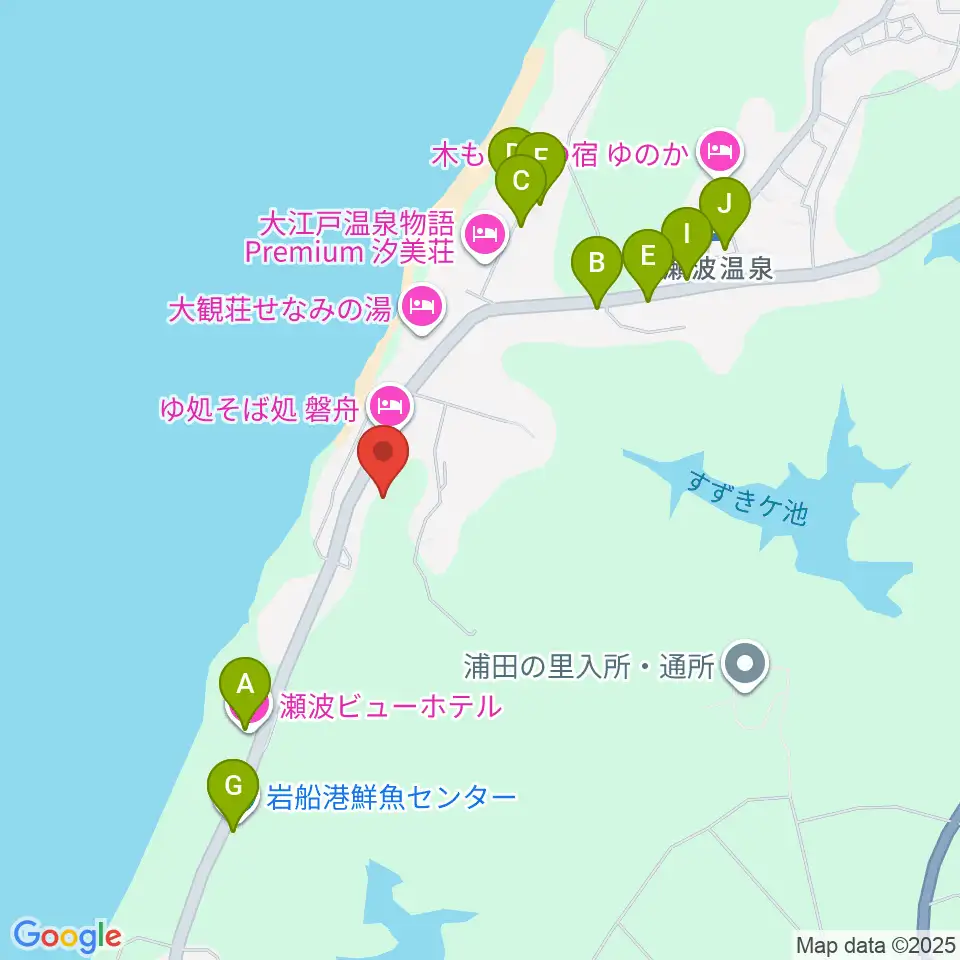 ブルボンスケートパーク村上周辺のファミレス・ファーストフード一覧地図