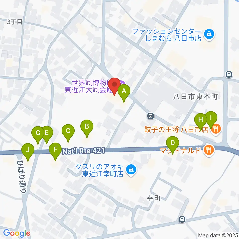 世界凧博物館 東近江大凧会館周辺のファミレス・ファーストフード一覧地図