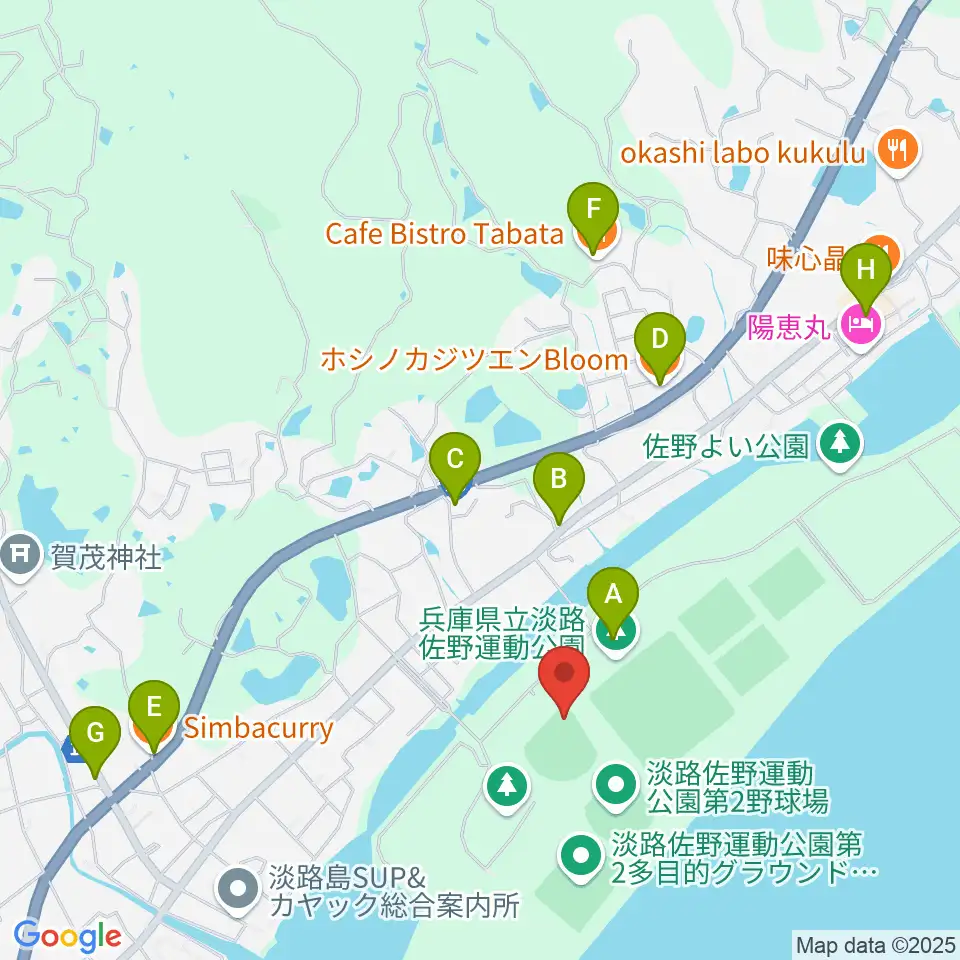 ReFillスタジアム周辺のファミレス・ファーストフード一覧地図
