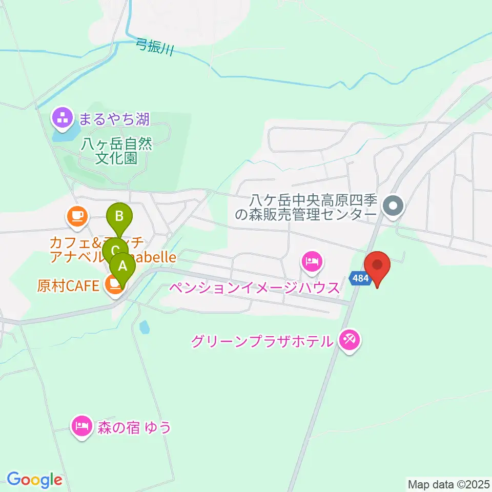 八ヶ岳美術館・原村歴史民俗資料館周辺のファミレス・ファーストフード一覧地図