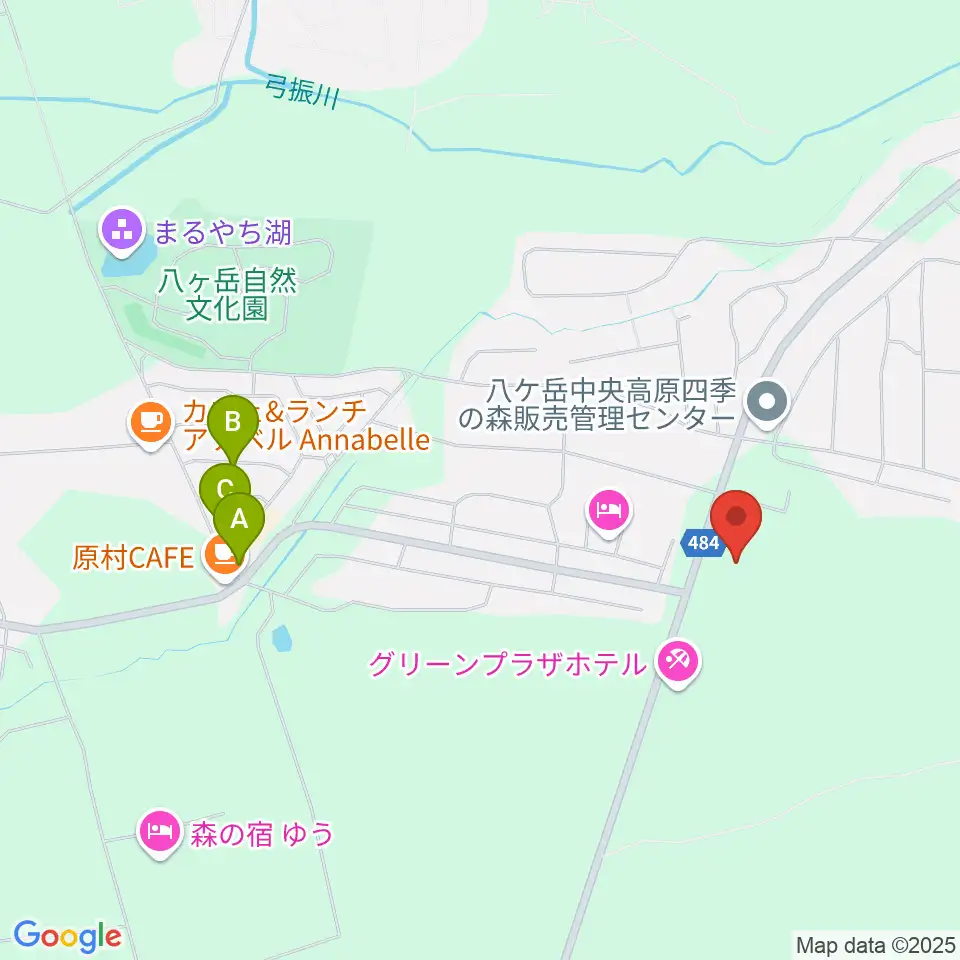 八ヶ岳美術館・原村歴史民俗資料館周辺のファミレス・ファーストフード一覧地図