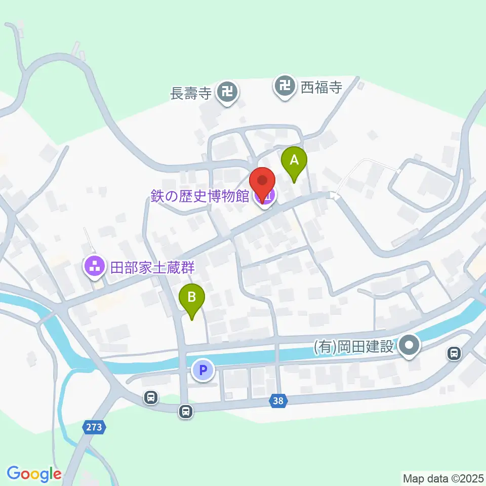 鉄の歴史博物館周辺のファミレス・ファーストフード一覧地図