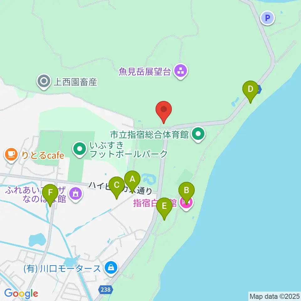 鹿児島水処理スポーツドーム周辺のファミレス・ファーストフード一覧地図