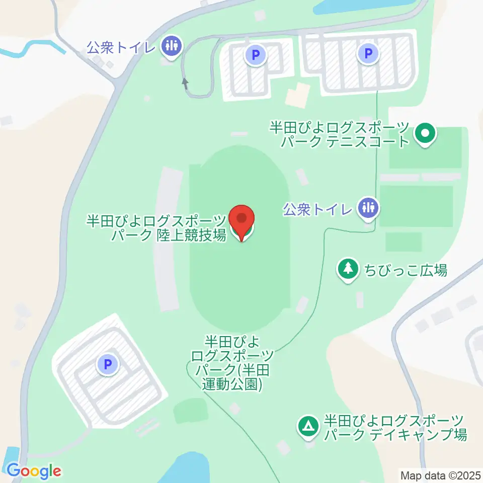 半田ぴよログスポーツパーク陸上競技場周辺のファミレス・ファーストフード一覧地図