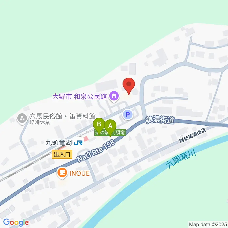くずりゅう化石ラボ ガ・オーノ周辺のファミレス・ファーストフード一覧地図