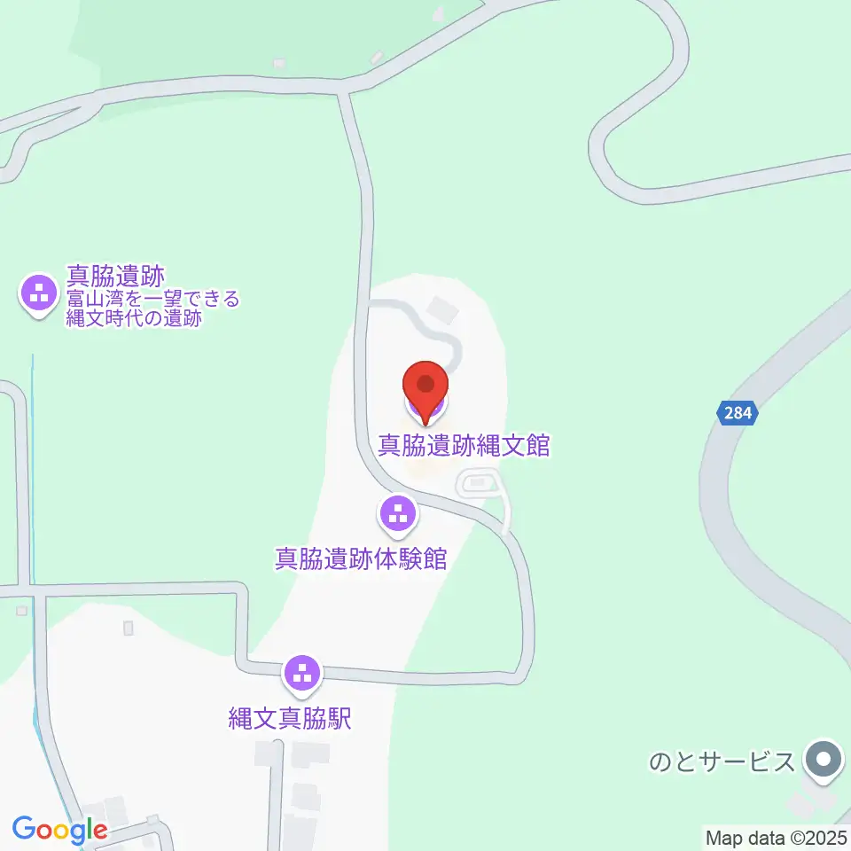 能登町真脇遺跡縄文館周辺のファミレス・ファーストフード一覧地図