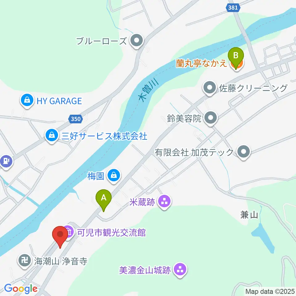 戦国山城ミュージアム周辺のファミレス・ファーストフード一覧地図
