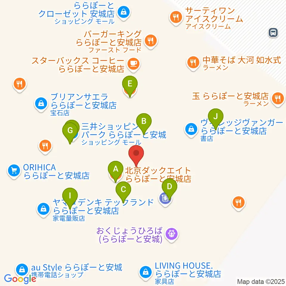 SAISONスタジアム周辺のファミレス・ファーストフード一覧地図