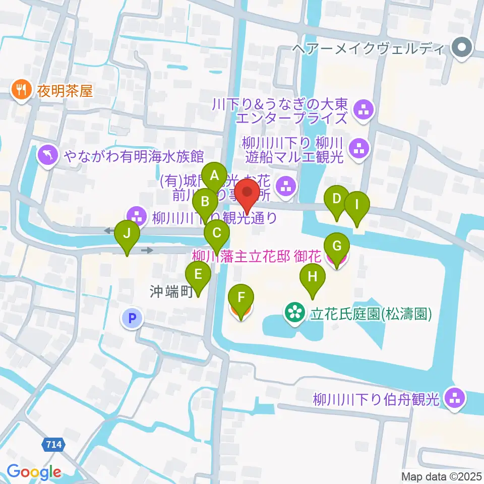 立花家史料館周辺のファミレス・ファーストフード一覧地図
