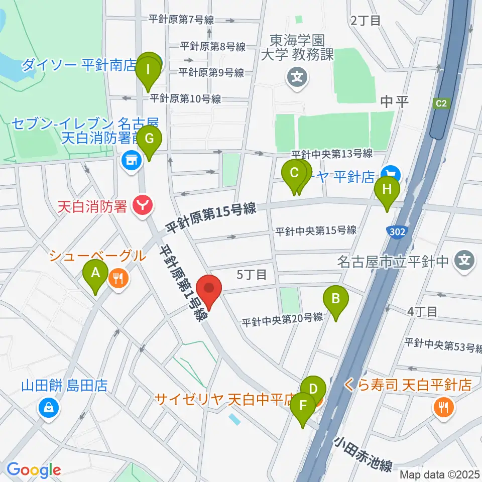 荒木集成館周辺のファミレス・ファーストフード一覧地図