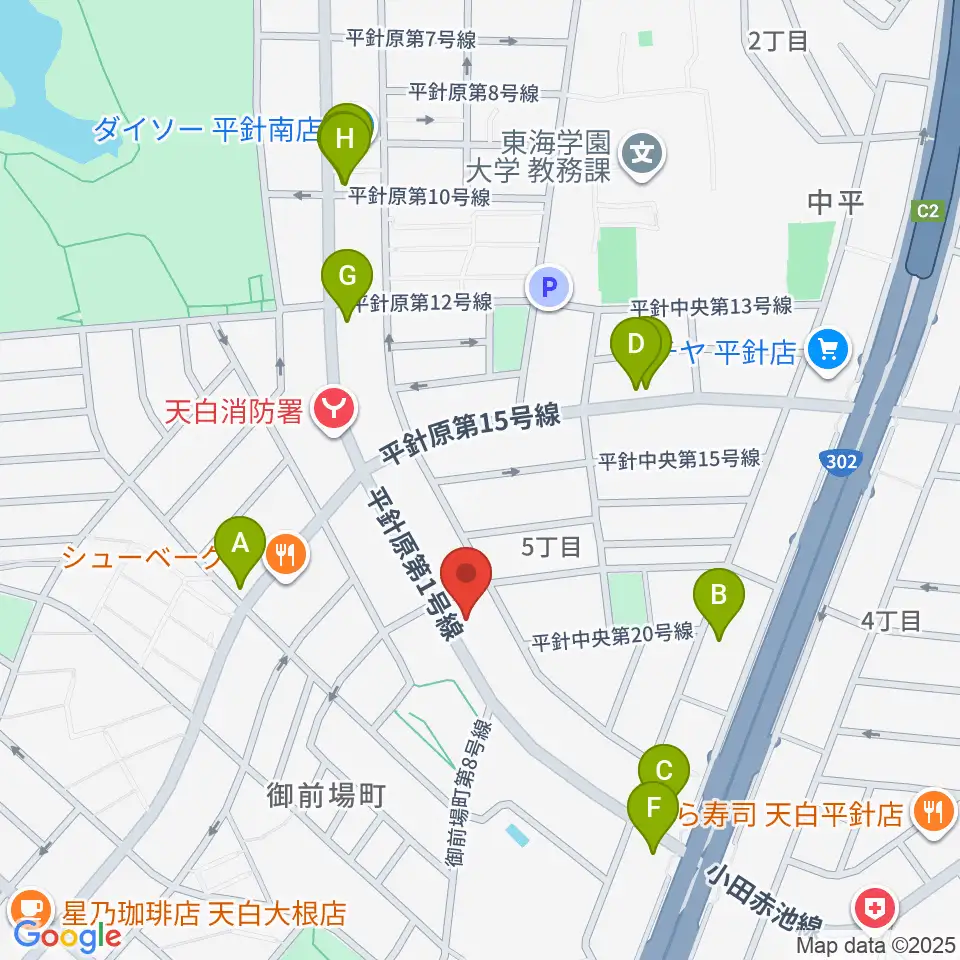 荒木集成館周辺のファミレス・ファーストフード一覧地図