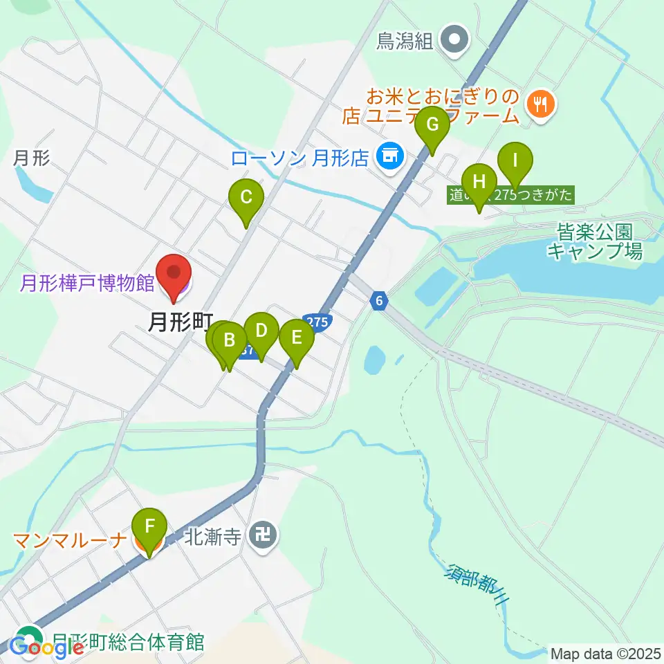 月形樺戸博物館周辺のファミレス・ファーストフード一覧地図
