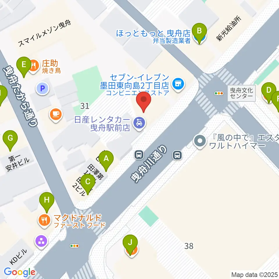 ビートウェーブスタジオ周辺のファミレス・ファーストフード一覧地図