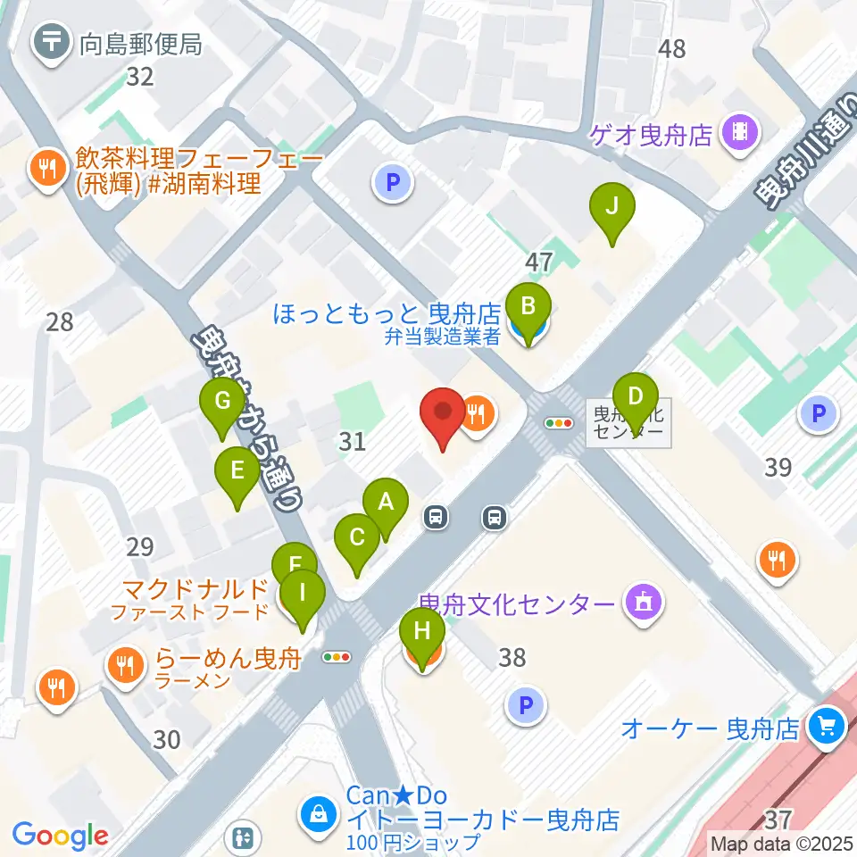 ビートウェーブスタジオ周辺のファミレス・ファーストフード一覧地図