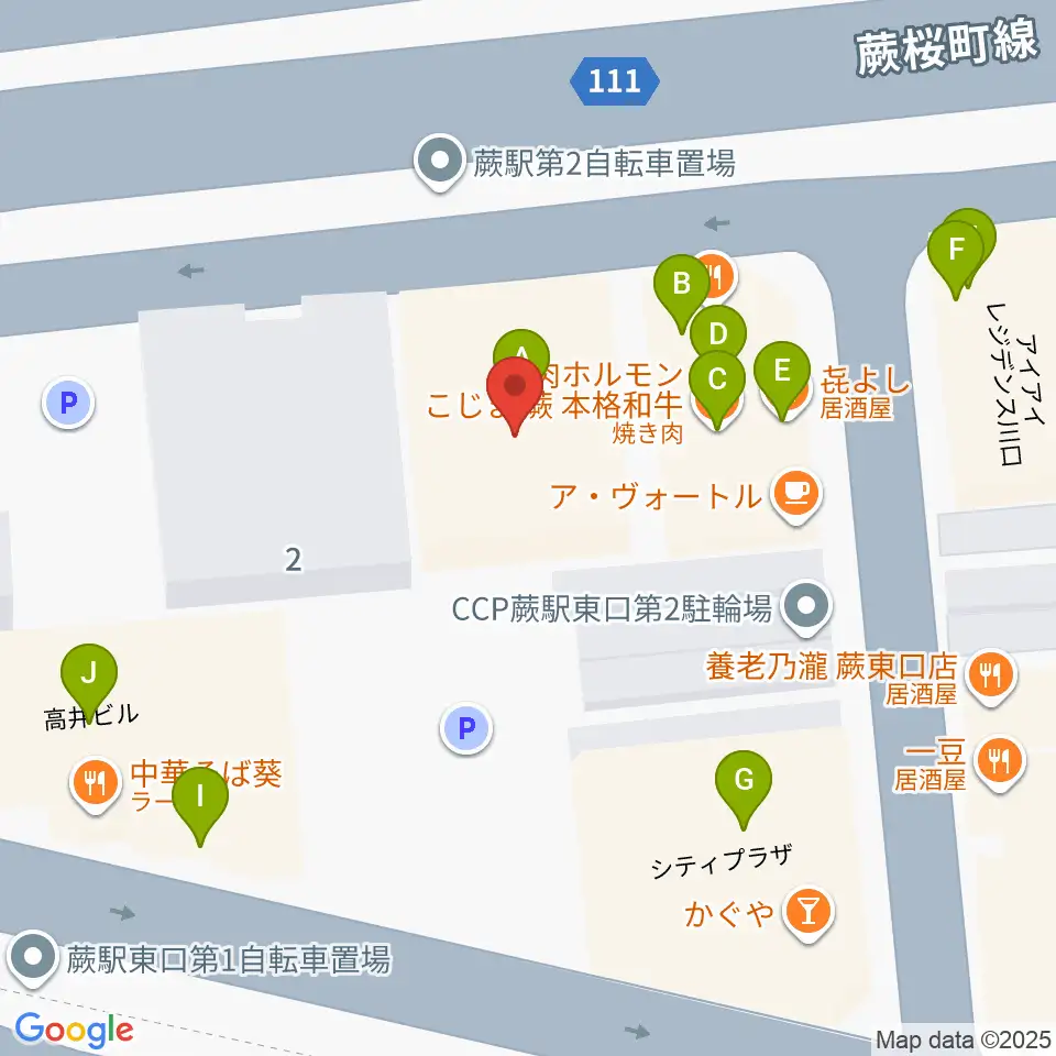 Rhythm Neko周辺のファミレス・ファーストフード一覧地図