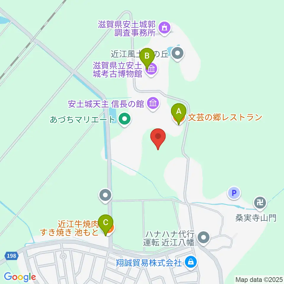 安土文芸の郷グラウンド周辺のファミレス・ファーストフード一覧地図