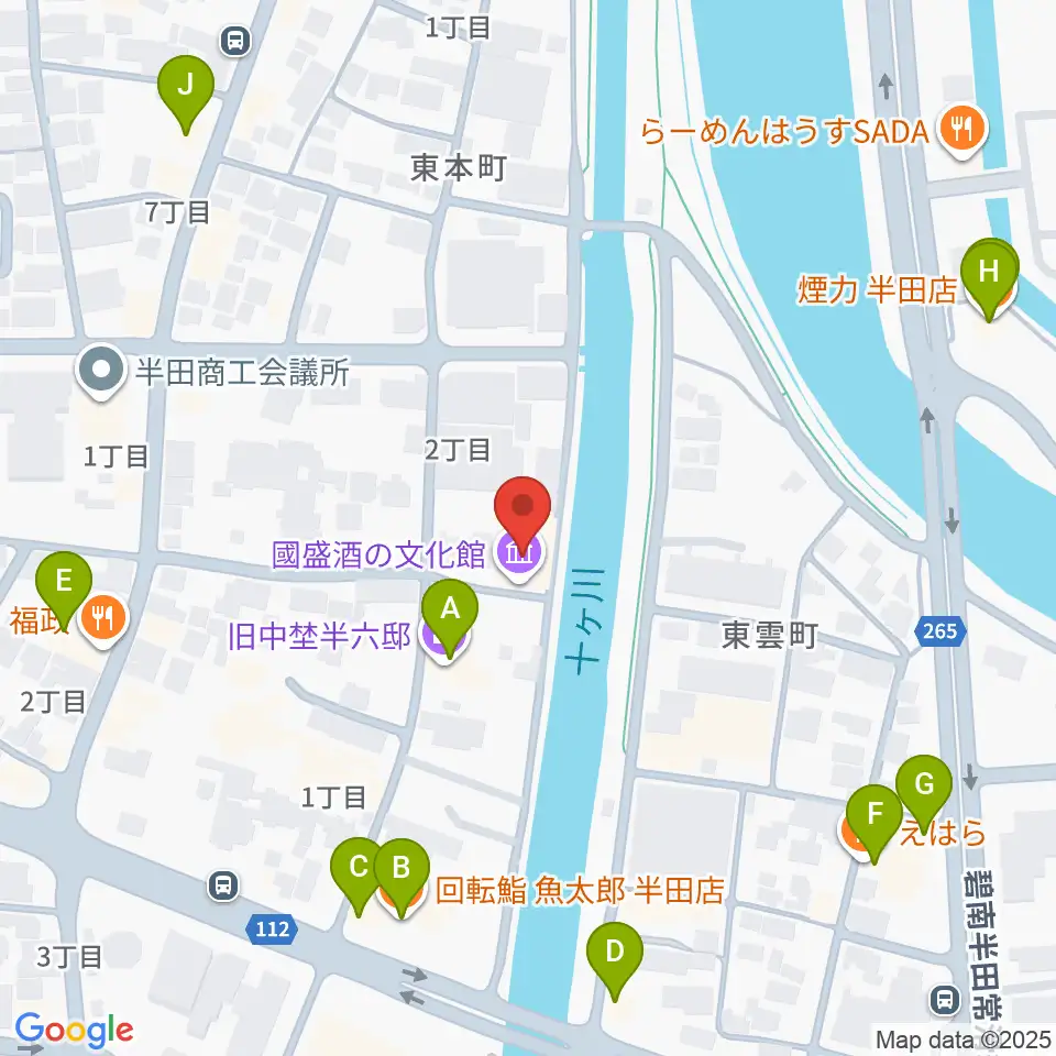 國盛 酒の文化館周辺のファミレス・ファーストフード一覧地図