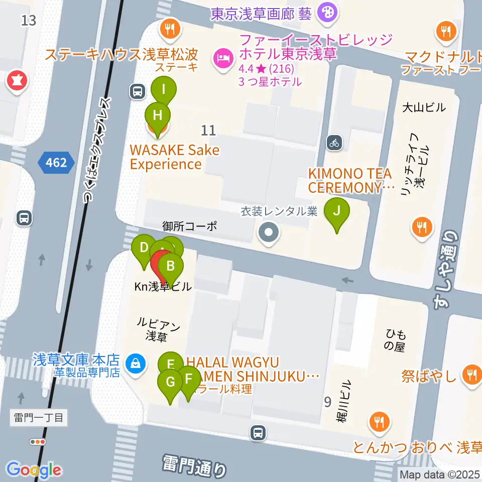 CREAM LIVE ASAKUSA周辺のファミレス・ファーストフード一覧地図