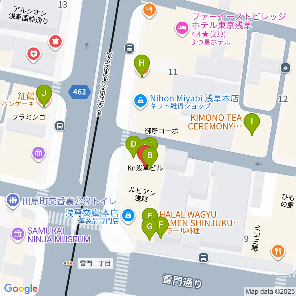 CREAM LIVE ASAKUSA周辺のファミレス・ファーストフード一覧地図