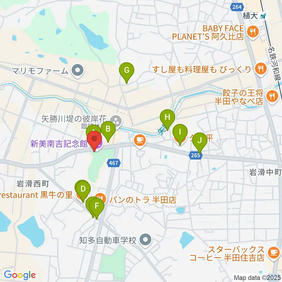 新美南吉記念館周辺のファミレス・ファーストフード一覧地図